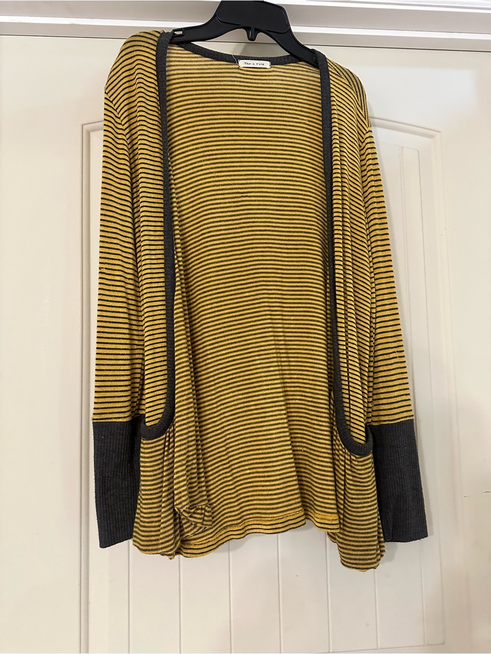 Mustard and Grey Tea n Rose Cardigan